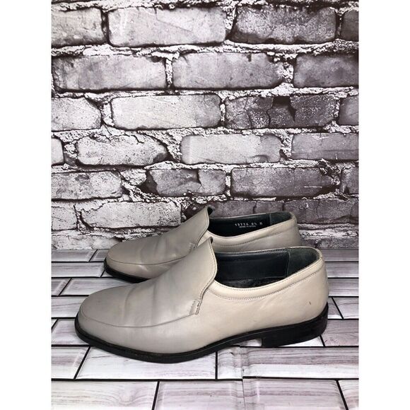 Sam Bork Shoes Grey Leather SlipOn Italy Loafers Dress Shoes Men Sz 8.5M US/42EU - Picture 4 of 16